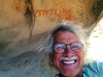Don enjoying the moment before photographing a pictograph